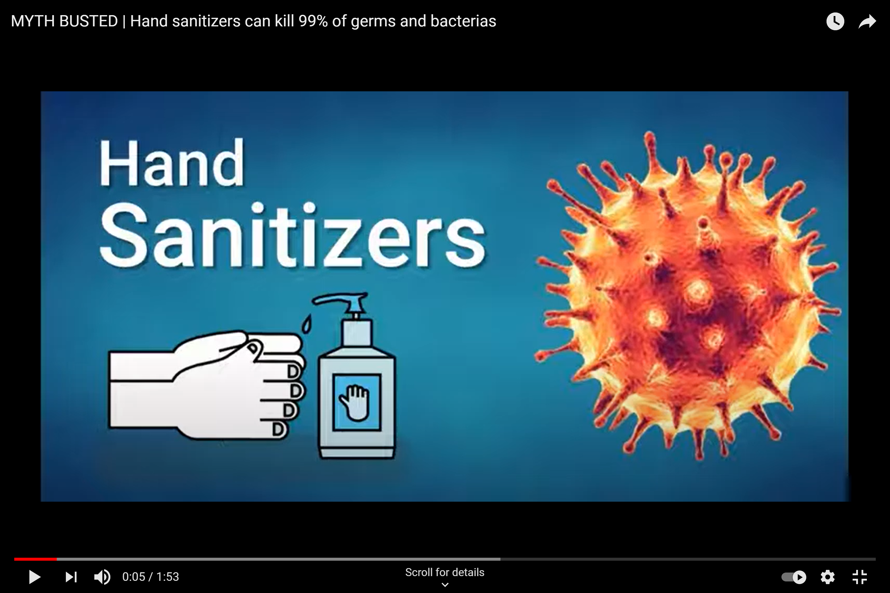 MYTH BUSTED | Hand sanitizers can kill 99% of germs and bacterias